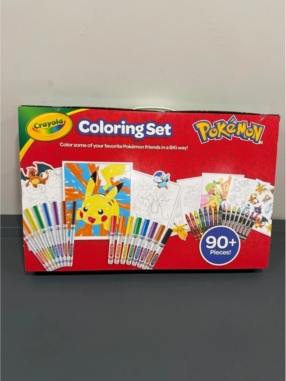 Crayola Pokemon Coloring Set 90+ Pieces Pikachu Markers Crayons New Sealed Gift